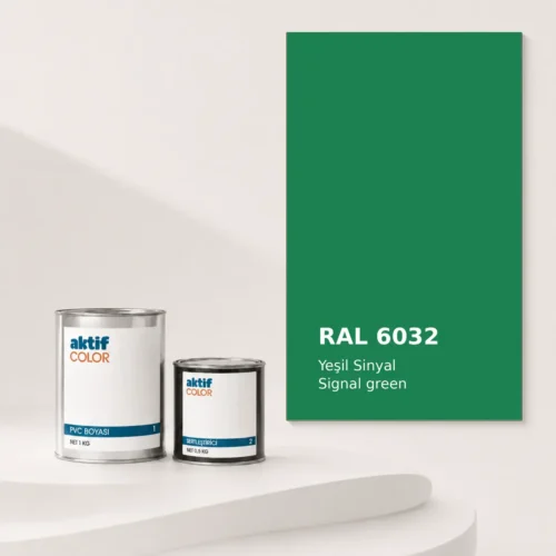 RAL 6032 Yeşil Sinyal PVC boyası, sertleştirici ve renk kartı
