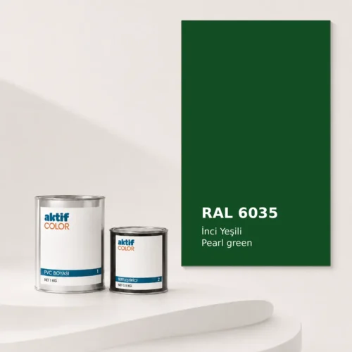 RAL 6035 İnci Yeşili PVC boyası, sertleştirici ve renk kartı