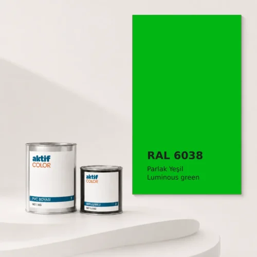RAL 6038 Parlak Yeşil PVC boyası, sertleştirici ve renk kartı