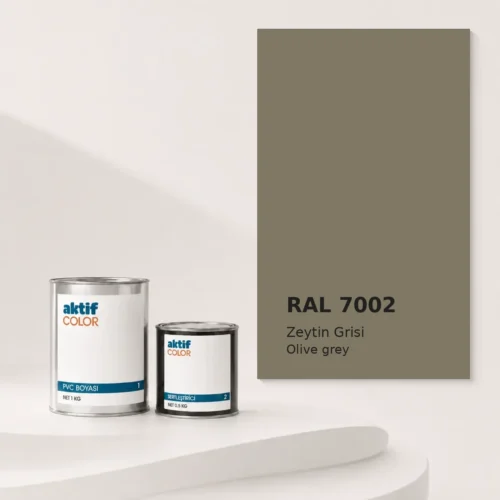 RAL 7002 Zeytin Grisi PVC boyası, sertleştirici ve renk kartı