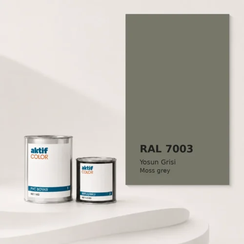 RAL 7003 Yosun Grisi PVC boyası, sertleştirici ve renk kartı