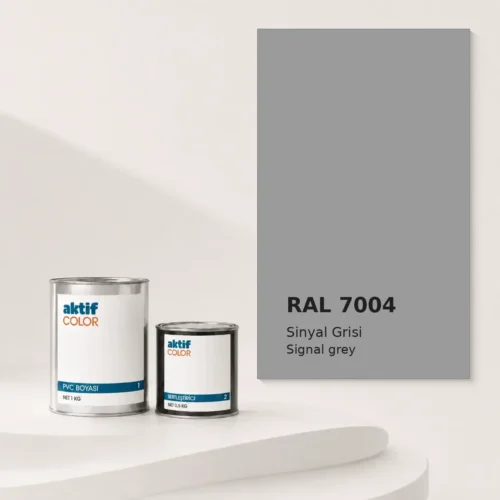 RAL 7004 Sinyal Grisi PVC boyası, sertleştirici ve renk kartı