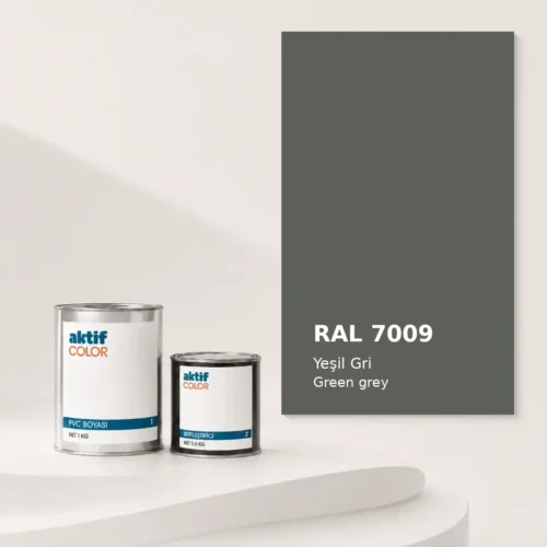RAL 7009 Yeşil Gri PVC boyası, sertleştirici ve renk kartı