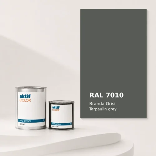 RAL 7010 Branda Grisi PVC boyası, sertleştirici ve renk kartı