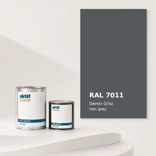RAL 7011 Demir Grisi PVC boyası, sertleştirici ve renk kartı