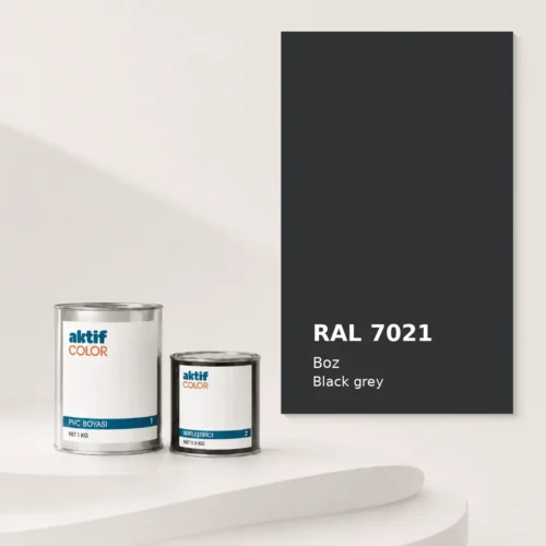 RAL 7021 Boz PVC boyası, sertleştirici ve renk kartı