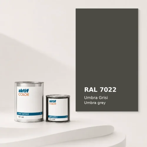 RAL 7022 Umbra Grisi PVC boyası, sertleştirici ve renk kartı