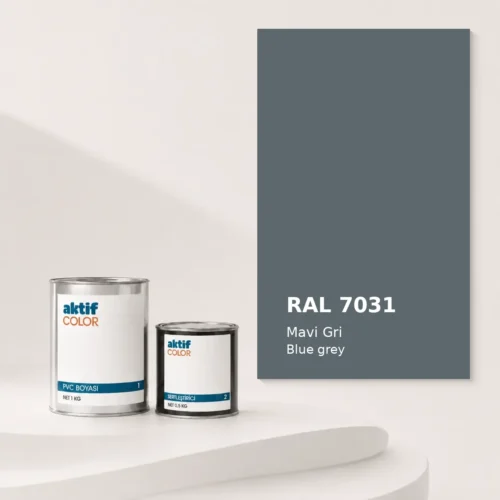 RAL 7031 Mavi Gri PVC boyası, sertleştirici ve renk kartı