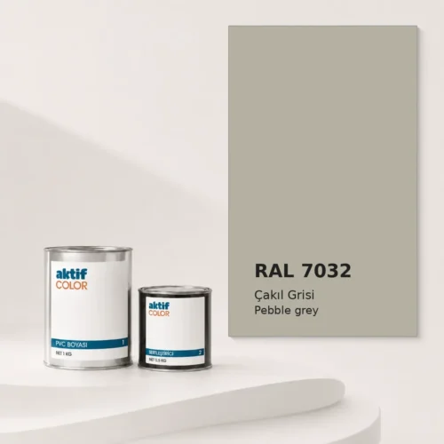 RAL 7032 Çakıl Grisi PVC boyası, sertleştirici ve renk kartı