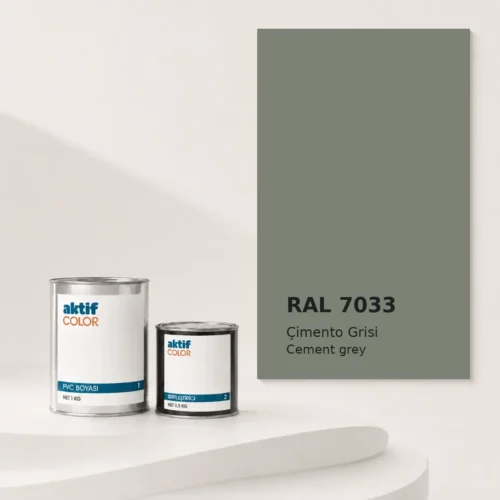 RAL 7033 Çimento Grisi PVC boyası, sertleştirici ve renk kartı