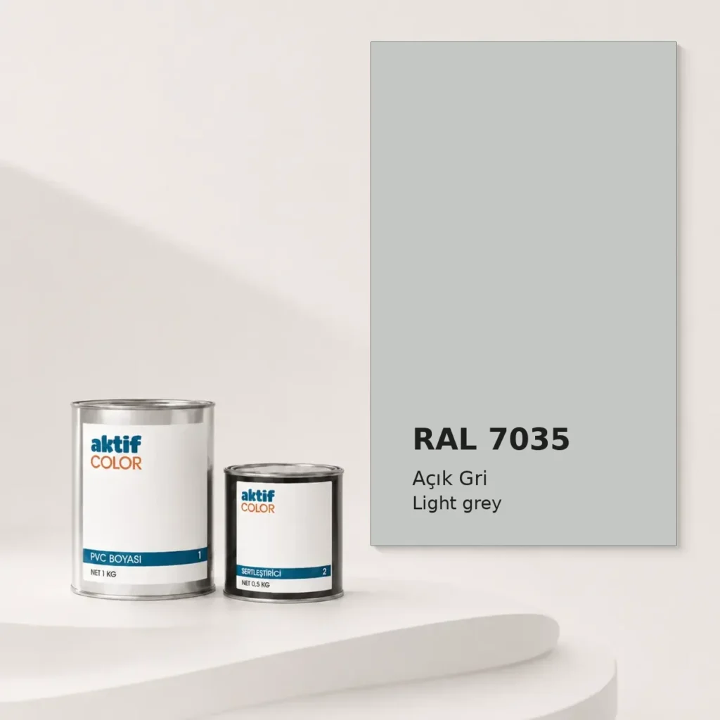 RAL 7035 Açık Gri PVC boyası, sertleştirici ve renk kartı