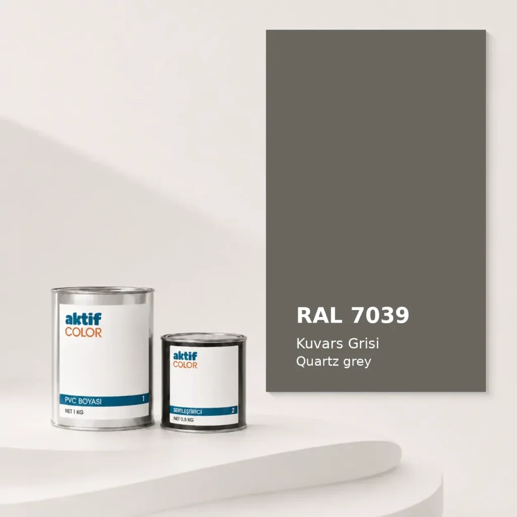 RAL 7039 Kuvars Grisi PVC boyası, sertleştirici ve renk kartı