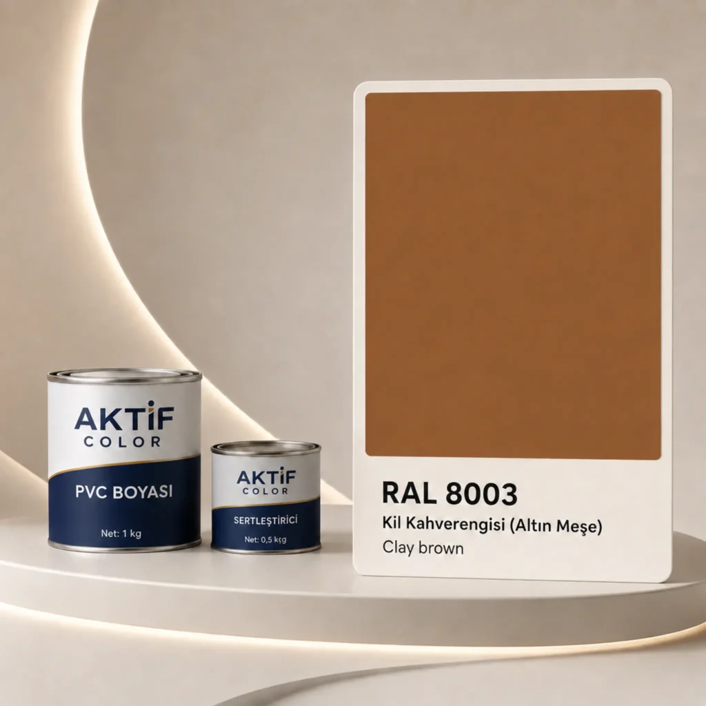 RAL 8003 Kil Kahverengi PVC boyası, sertleştirici ve renk kartı