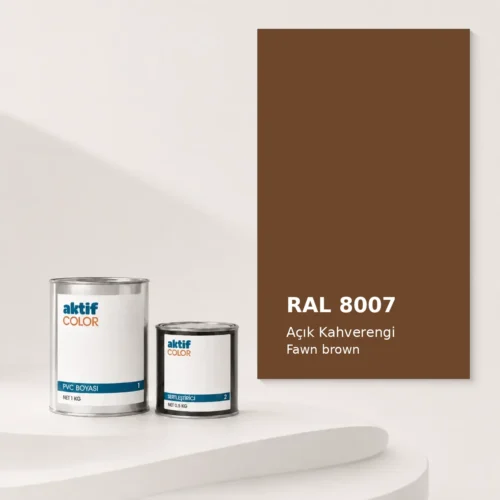 RAL 8007 Açık Kahverengi PVC boyası, sertleştirici ve renk kartı