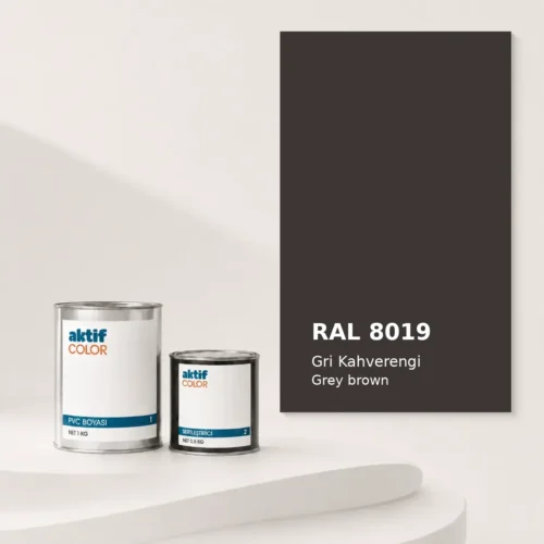 RAL 8019 Gri Kahverengi PVC boyası, sertleştirici ve renk kartı
