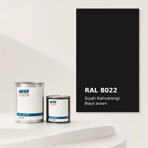 RAL 8022 Siyah Kahverengi PVC boyası, sertleştirici ve renk kartı