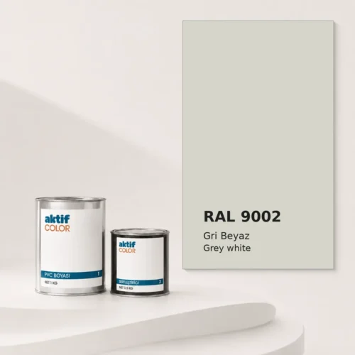 RAL 9002 Gri Beyaz PVC boyası, sertleştirici ve renk kartı