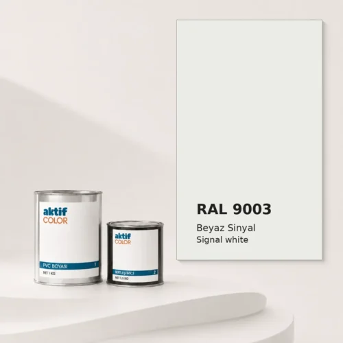RAL 9003 Beyaz Sinyal PVC boyası, sertleştirici ve renk kartı