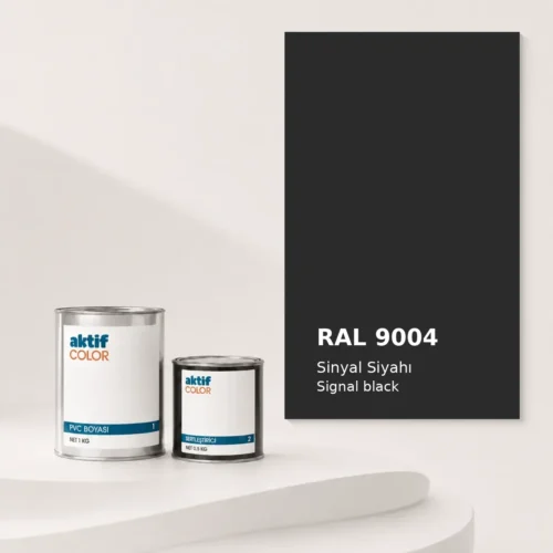 RAL 9004 Sinyal Siyahı PVC boyası, sertleştirici ve renk kartı