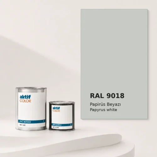 RAL 9018 Papirüs Beyazı PVC boyası, sertleştirici ve renk kartı
