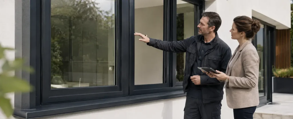 En iyi PVC boyası ile yenilenen antrasit PVC pencere