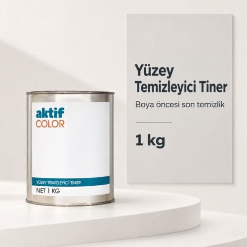 Aktif Color Yüzey Temizleyici Tiner 1 kg ambalajı ve boya öncesi son temizlik bilgisi