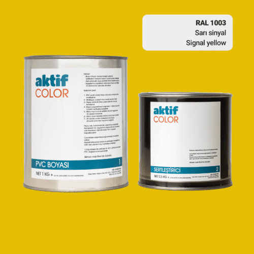 RAL 1003 Sinyal Sarısı PVC Boyası – 1 kg Boya + 0,5 kg Sertleştirici