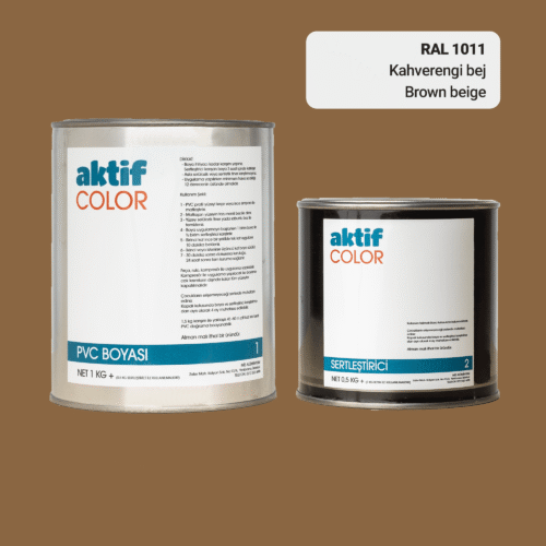 RAL 1011 Kahverengi Bej PVC Boyası – 1 kg Boya + 0,5 kg Sertleştirici