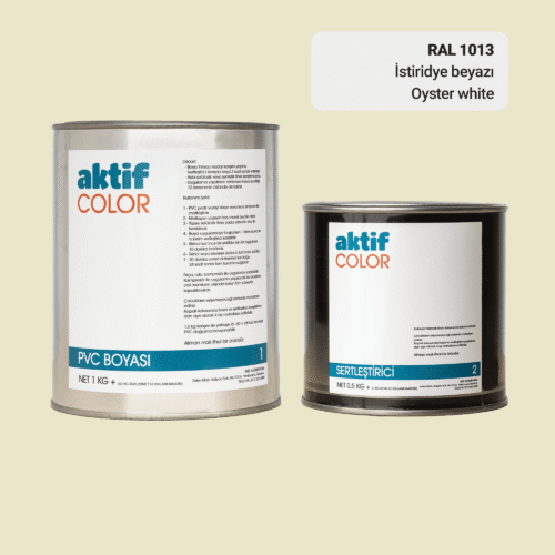 RAL 1013 İstiridye Beyazı PVC Boyası – 1 kg Boya + 0,5 kg Sertleştirici