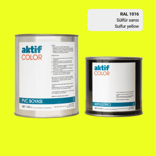 RAL 1016 Sülfür Sarısı PVC Boyası – 1 kg Boya + 0,5 kg Sertleştirici
