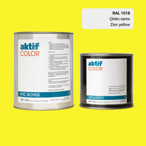 RAL 1018 Çinko Sarısı PVC Boyası – 1 kg Boya + 0,5 kg Sertleştirici