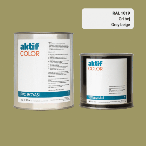 RAL 1019 Gri Bej PVC Boyası – 1 kg Boya + 0,5 kg Sertleştirici