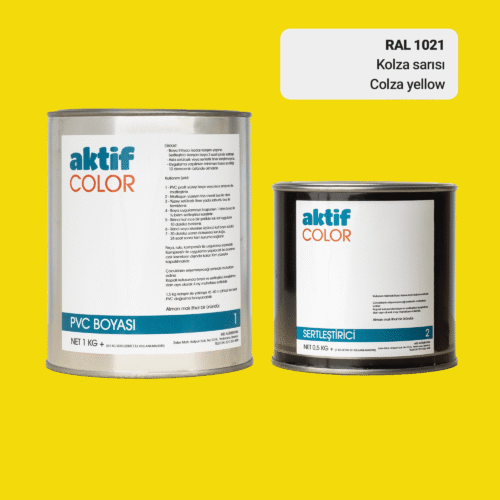 RAL 1021 Kolza Sarısı PVC Boyası – 1 kg Boya + 0,5 kg Sertleştirici
