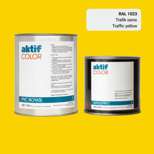 RAL 1023 Trafik Sarısı PVC Boyası – 1 kg Boya + 0,5 kg Sertleştirici