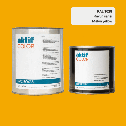 RAL 1028 Kavun Sarısı PVC Boyası – 1 kg Boya + 0,5 kg Sertleştirici
