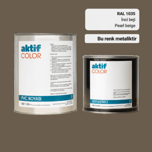 RAL 1035 İnci Beji PVC Boyası – 1 kg Boya + 0,5 kg Sertleştirici