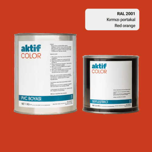 RAL 2001 Kırmızı Turuncu PVC Boyası – 1 kg Boya + 0,5 kg Sertleştirici