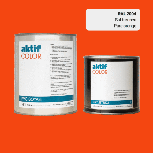 RAL 2004 Saf Turuncu PVC Boyası – 1 kg Boya + 0,5 kg Sertleştirici