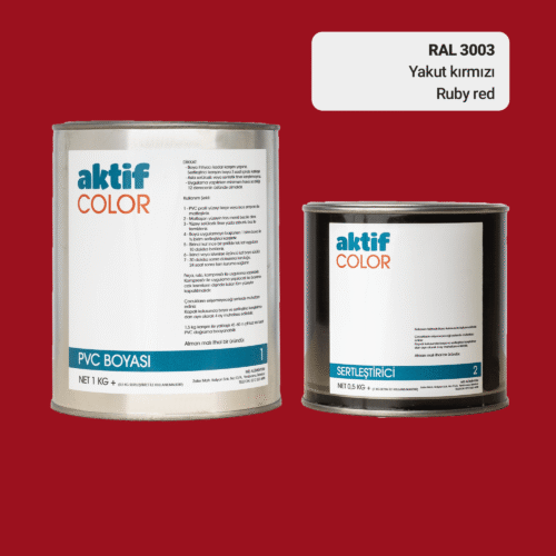 RAL 3003 Yakut Kırmızı PVC Boyası – 1 kg Boya + 0,5 kg Sertleştirici