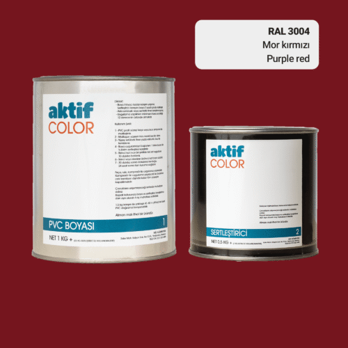 RAL 3004 Mor Kırmızı PVC Boyası – 1 kg Boya + 0,5 kg Sertleştirici