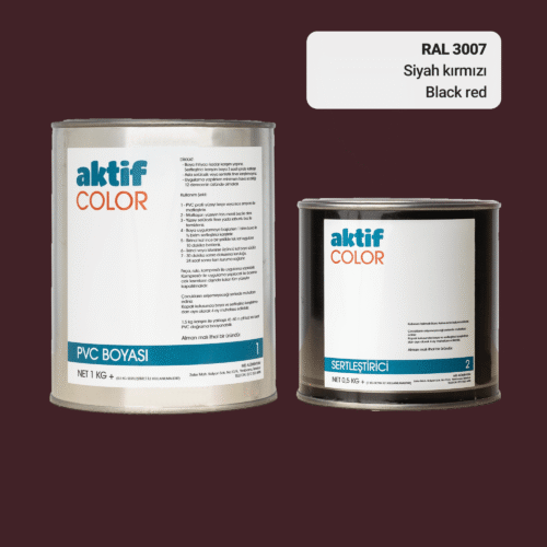 RAL 3007 Siyah Kırmızı PVC Boyası – 1 kg Boya + 0,5 kg Sertleştirici