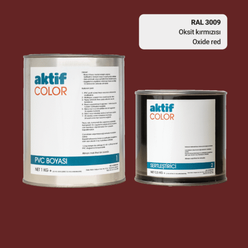 RAL 3009 Oksit Kırmızısı PVC Boyası – 1 kg Boya + 0,5 kg Sertleştirici