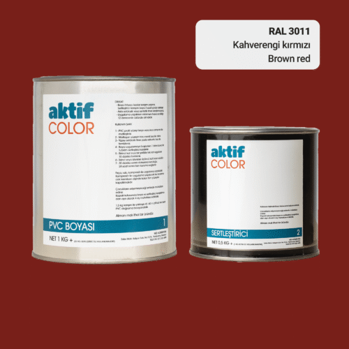RAL 3011 Kahverengi Kırmızı PVC Boyası – 1 kg Boya + 0,5 kg Sertleştirici