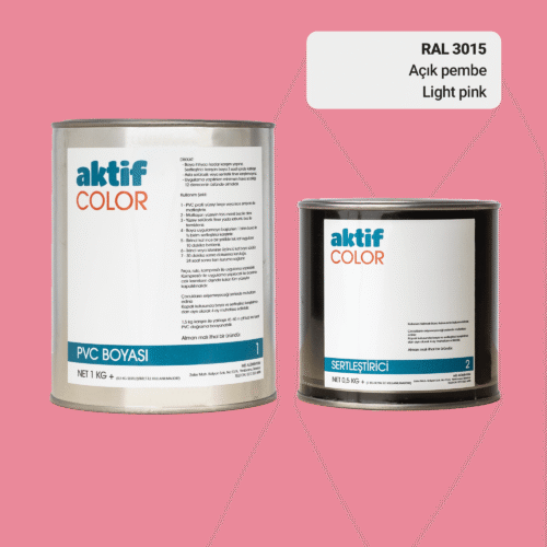 RAL 3015 Açık Pembe PVC Boyası – 1 kg Boya + 0,5 kg Sertleştirici