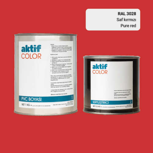 RAL 3028 Saf Kırmızı PVC Boyası – 1 kg Boya + 0,5 kg Sertleştirici