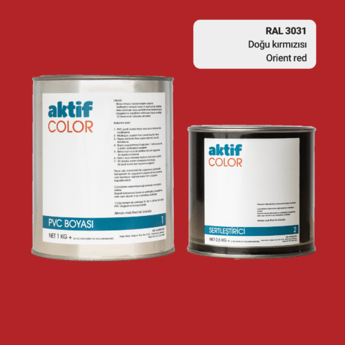 RAL 3031 Doğu Kırmızısı PVC Boyası – 1 kg Boya + 0,5 kg Sertleştirici
