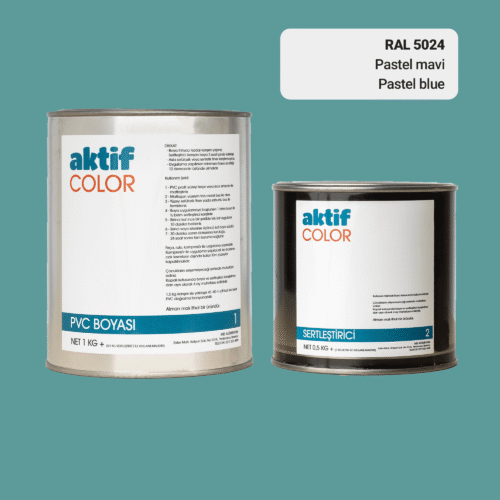 RAL 5024 Pastel Mavi PVC Boyası – 1 kg Boya + 0,5 kg Sertleştirici