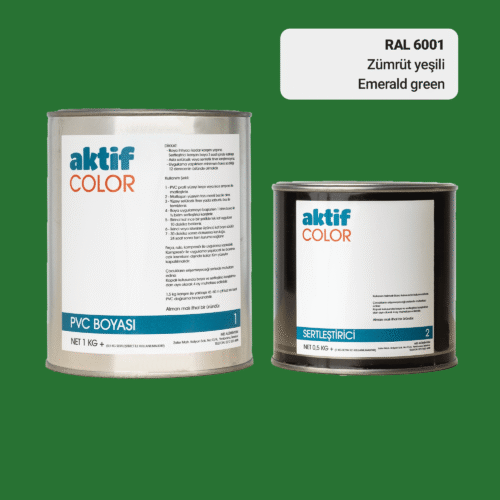 RAL 6001 Zümrüt Yeşili PVC Boyası – 1 kg Boya + 0,5 kg Sertleştirici