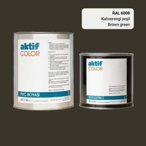 RAL 6008 Kahverengi Yeşil PVC Boyası – 1 kg Boya + 0,5 kg Sertleştirici