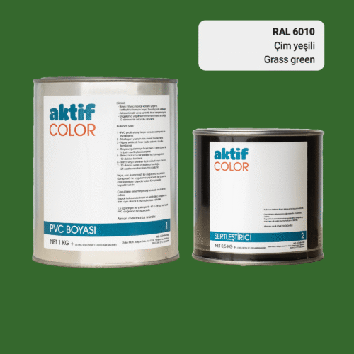 RAL 6010 Çim Yeşili PVC Boyası – 1 kg Boya + 0,5 kg Sertleştirici